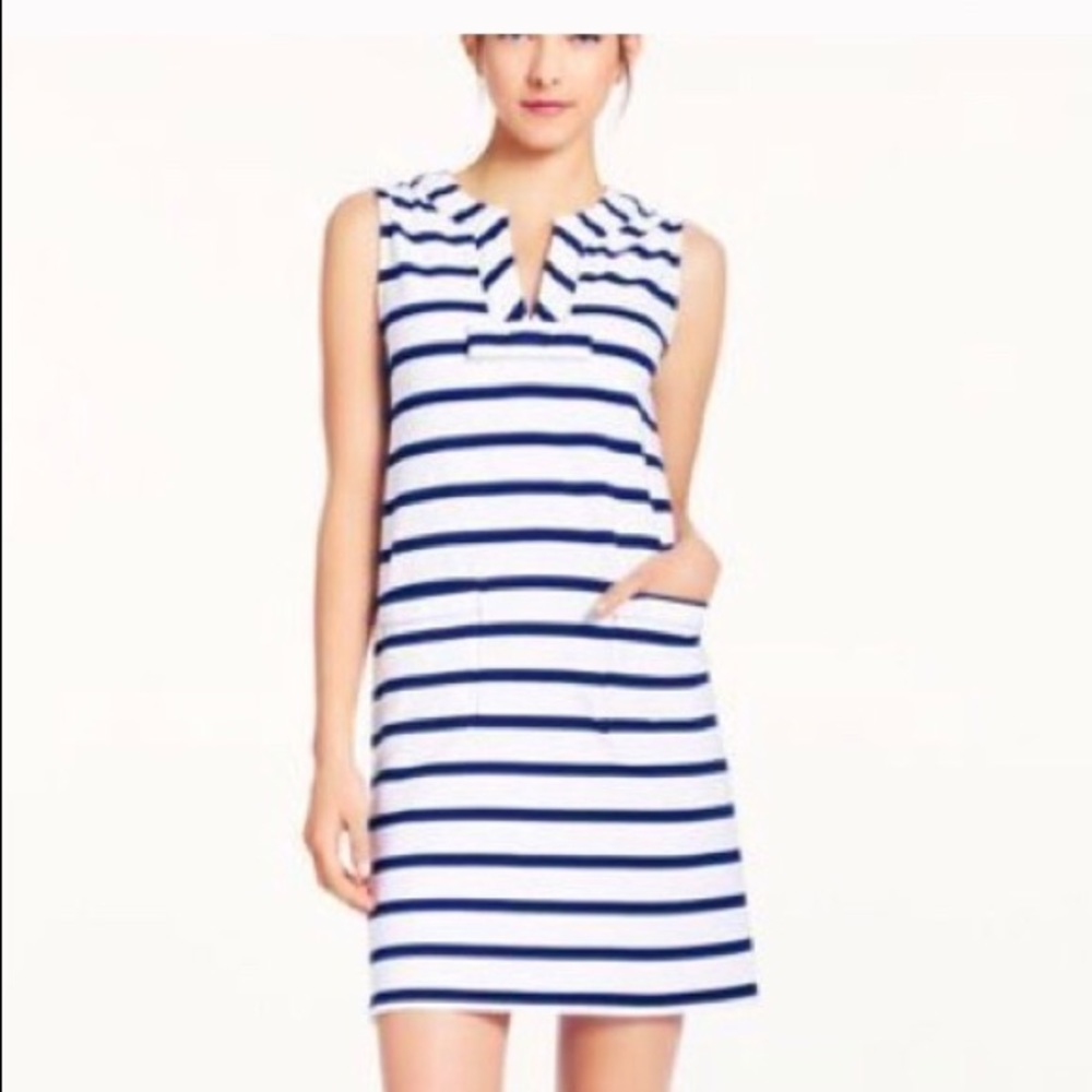 Kate Spade Tropez Blue & White Cotton Sassy Dress Small